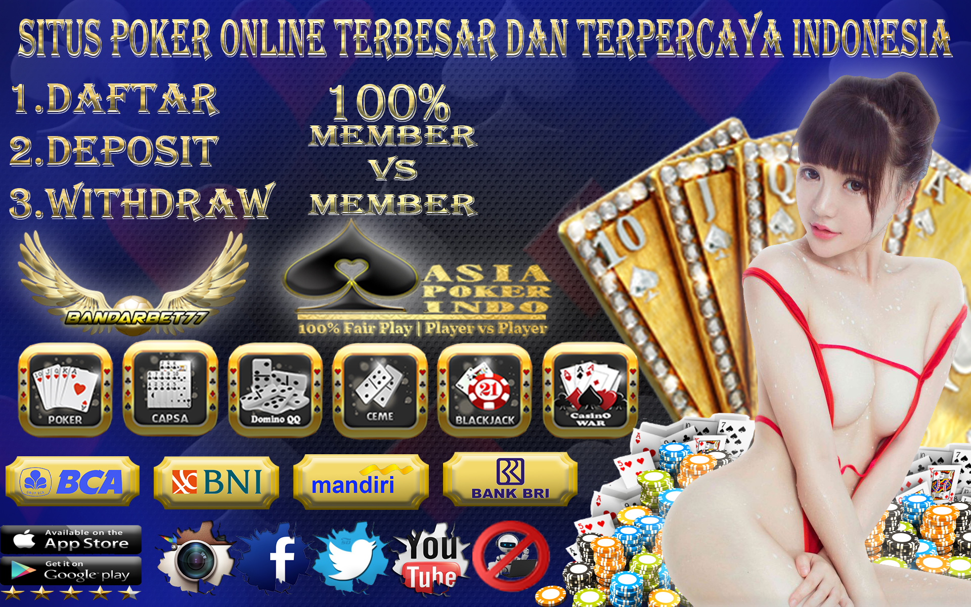 Situs Poker Online 100% Member Vs Member Indonesia